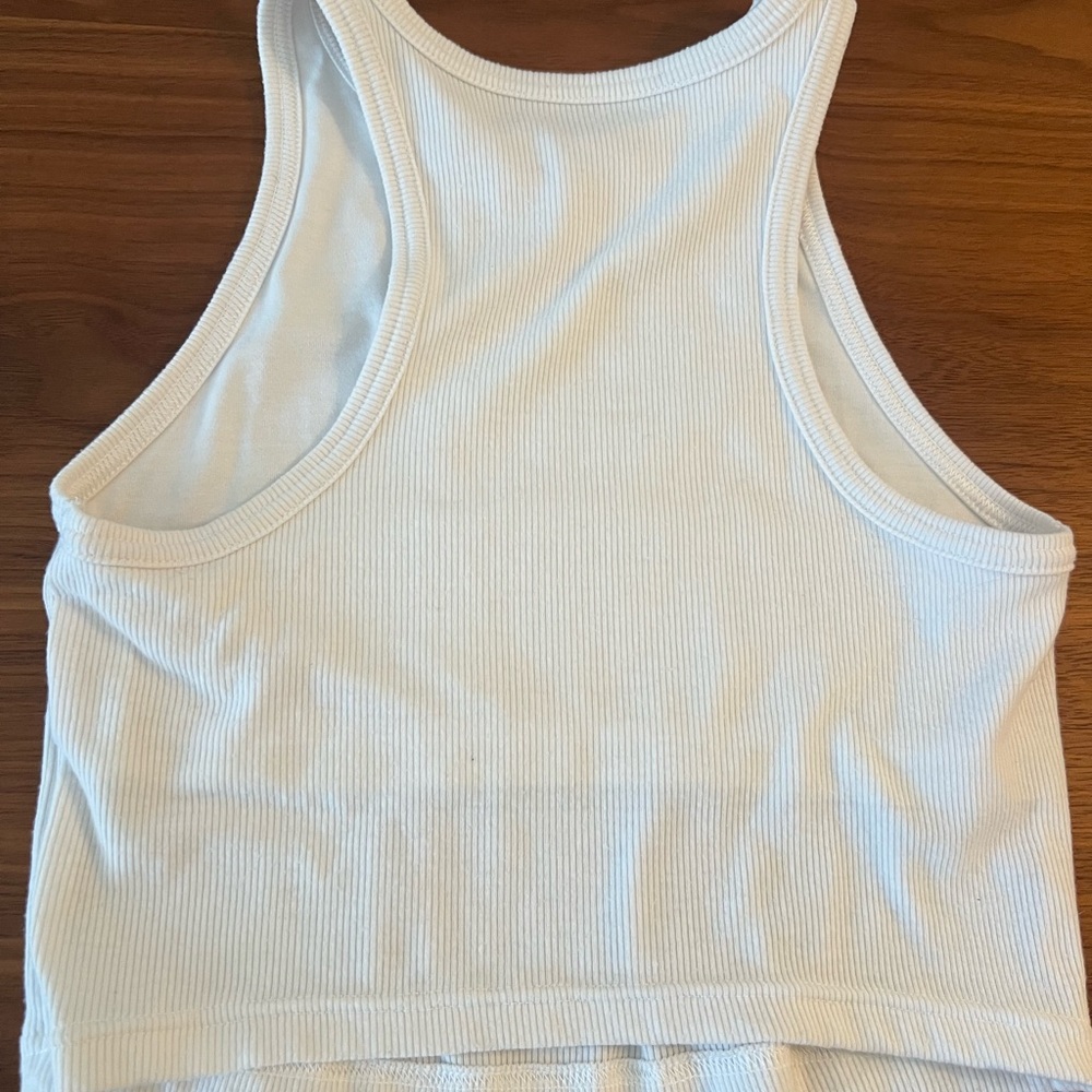 White Ribbed Tank Top - Picture 2 of 2